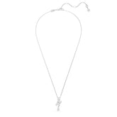 Matrix pendant, Mixed cuts, White, Rhodium plated